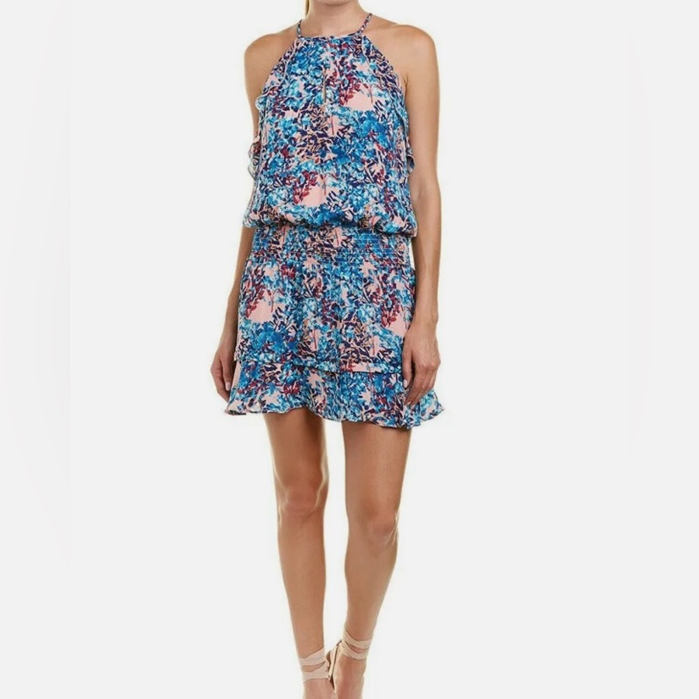 XS Parker ruffle mini dress: only worn once and in perfect condition